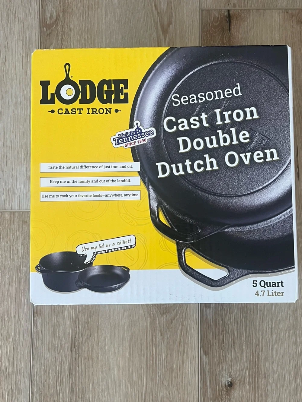 NWT Lodge Cast Iron Double Dutch Oven - 5 Quart